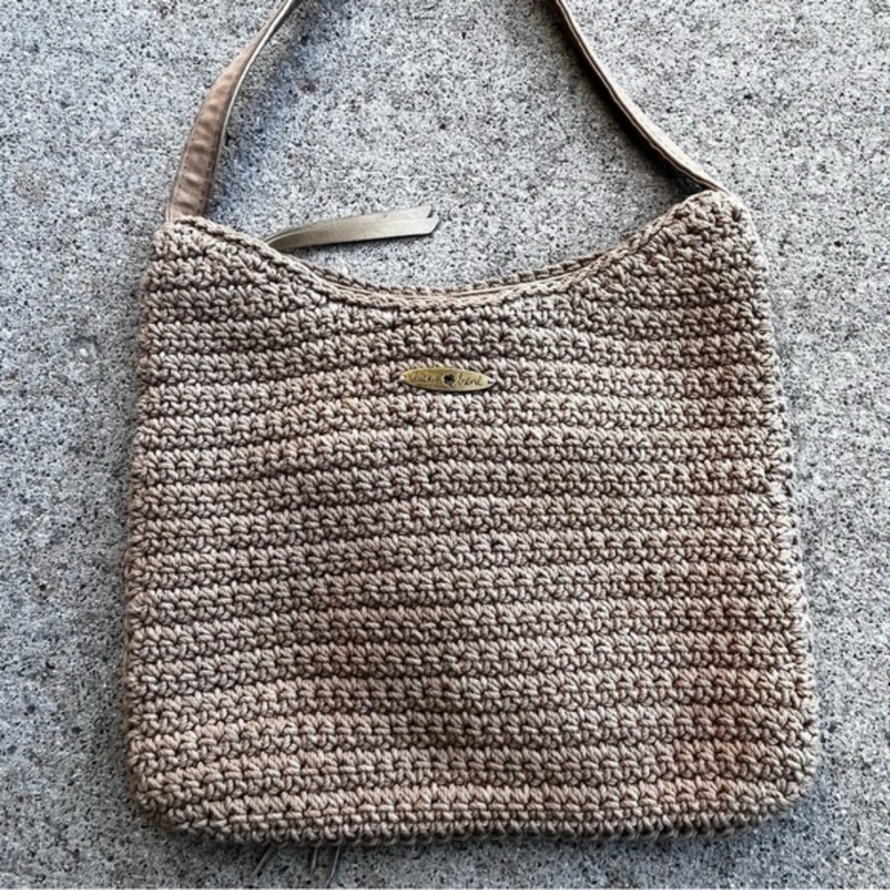Lucky Brand Hobo‎ Bag Natural Cotton Slouchy Hippie Purse Tassel Indie Satchel - Picture 6 of 12